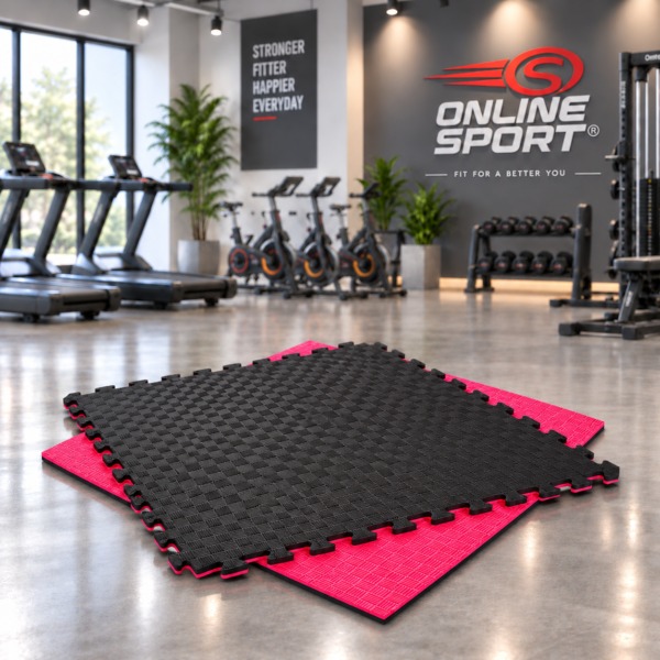 PISO TATAMI EVA PROFESIONAL 1×1 M X 25 MM REVERSIBLE NEGRO/FUCSIA vista 2