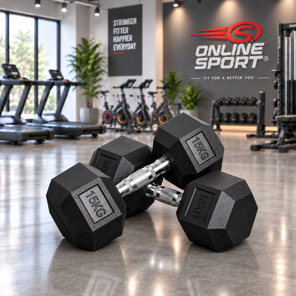 MANCUERNAS EXAGONALES IMPORTADAS DE 15 KG - VENTA POR PAR vista 2