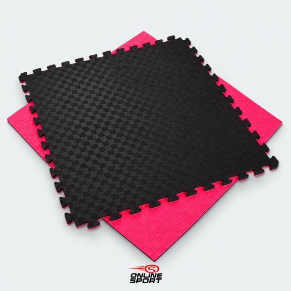 PISO TATAMI EVA PROFESIONAL 1×1 M X 25 MM REVERSIBLE NEGRO/FUCSIA - Pisos en Perú