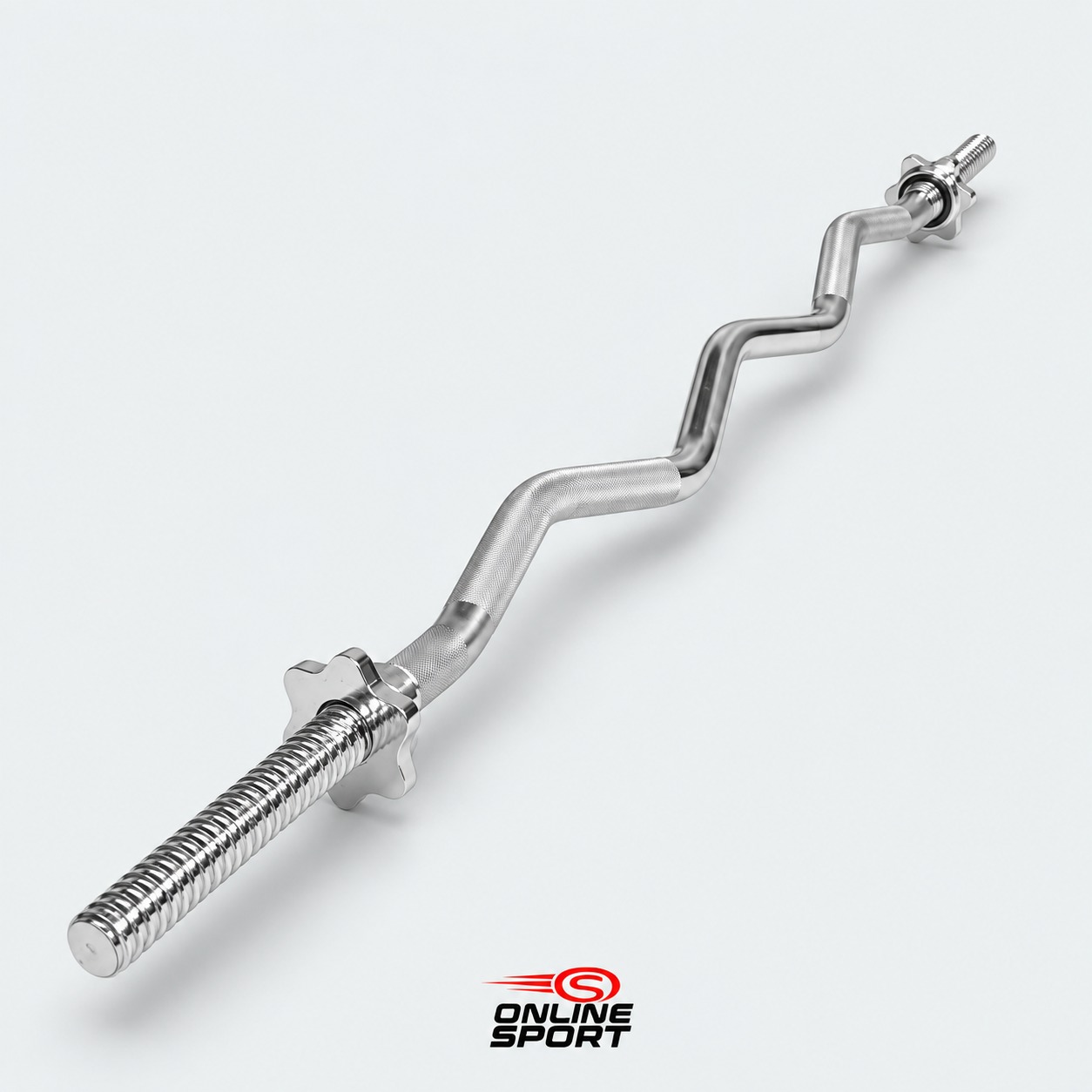 BARRA CURVA CROMADA 1.20MT / 5KG – ONLINE SPORT - Barras en Perú